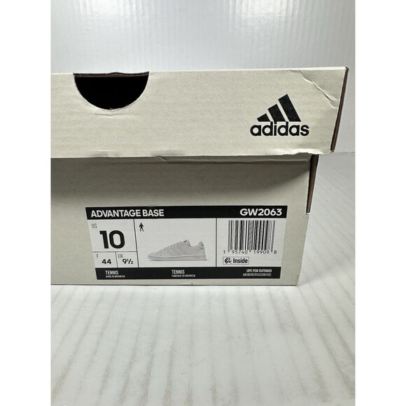 Size 10 Men’s Adidas Advantage Base Sneaker Shoes White Green GW2063 NEW - Picture 8 of 8